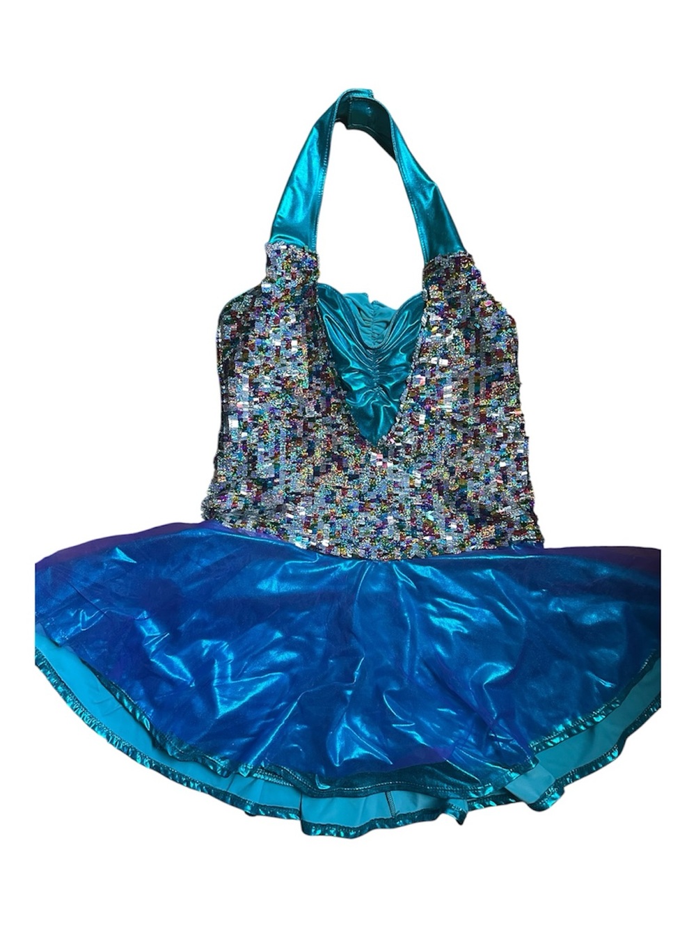 Sequin Halter Blue Adult Pride Dance Costume